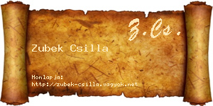 Zubek Csilla névjegykártya